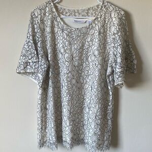 Isaac Mizrahi White Lace Blouse